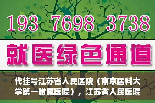 代挂号江苏省人民医院（南京医科大学第一附属医院），江苏省人民医院代挂号服务详解，一站式解决就医难题