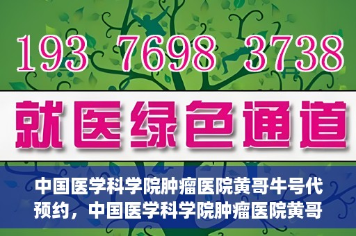 中国医学科学院肿瘤医院黄哥牛号代预约，中国医学科学院肿瘤医院黄哥牛号预约服务启动