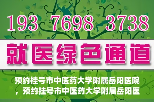 预约挂号市中医药大学附属岳阳医院，预约挂号市中医药大学附属岳阳医院，一站式便捷医疗体验等你来享！