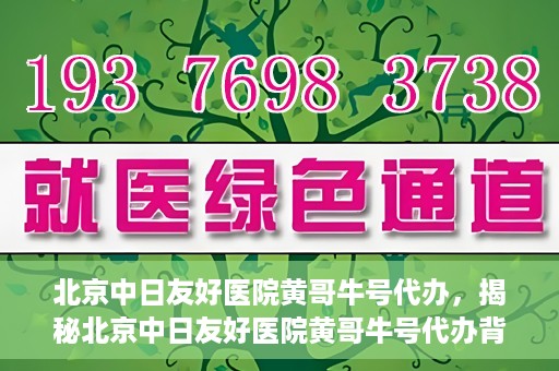 北京中日友好医院黄哥牛号代办，揭秘北京中日友好医院黄哥牛号代办背后的故事