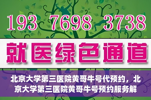 北京大学第三医院黄哥牛号代预约，北京大学第三医院黄哥牛号预约服务解析