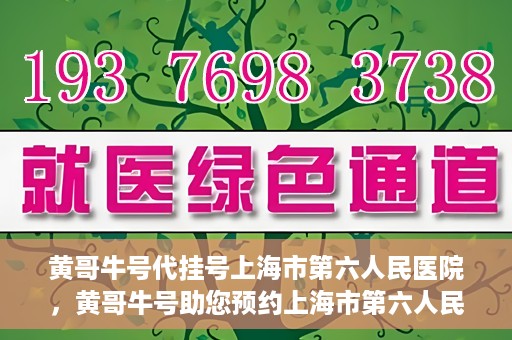黄哥牛号代挂号上海市第六人民医院，黄哥牛号助您预约上海市第六人民医院挂号服务