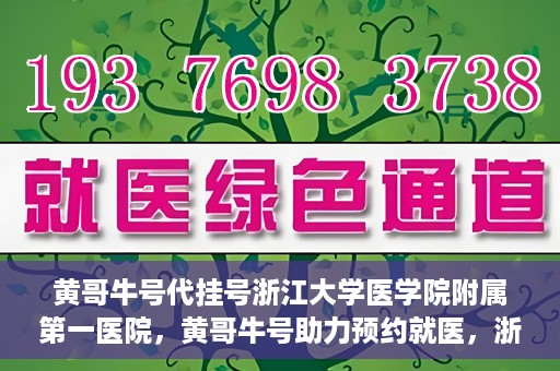 黄哥牛号代挂号浙江大学医学院附属第一医院，黄哥牛号助力预约就医，浙江大学医学院附属第一医院开启便捷挂号模式