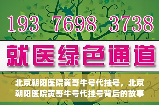 北京朝阳医院黄哥牛号代挂号，北京朝阳医院黄哥牛号代挂号背后的故事揭秘