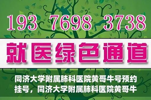 同济大学附属肺科医院黄哥牛号预约挂号，同济大学附属肺科医院黄哥牛预约挂号攻略，轻松预约专家号