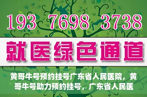 黄哥牛号预约挂号广东省人民医院，黄哥牛号助力预约挂号，广东省人民医院便捷就医新体验