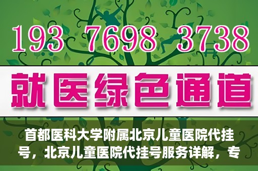首都医科大学附属北京儿童医院代挂号，北京儿童医院代挂号服务详解，专业医疗与便捷服务的结合