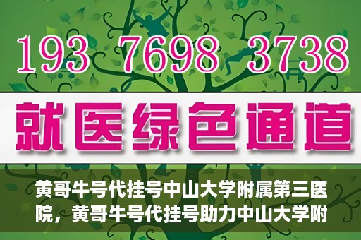 黄哥牛号代挂号中山大学附属第三医院，黄哥牛号代挂号助力中山大学附属第三医院就医便捷化