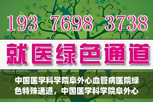 中国医学科学院阜外心血管病医院绿色特殊通道，中国医学科学院阜外心血管病医院开通绿色特殊通道，助力患者快速康复之路