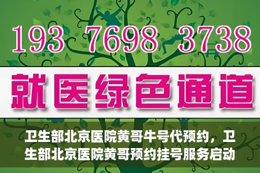 卫生部北京医院黄哥牛号代预约，卫生部北京医院黄哥预约挂号服务启动