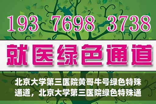 北京大学第三医院黄哥牛号绿色特殊通道，北京大学第三医院绿色特殊通道，黄哥牛号的探索与实践