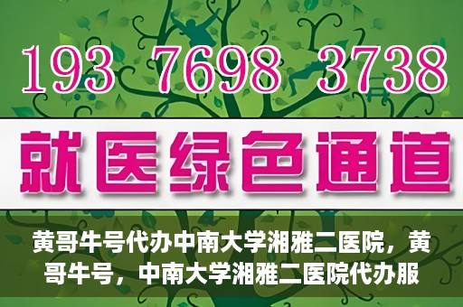 黄哥牛号代办中南大学湘雅二医院，黄哥牛号，中南大学湘雅二医院代办服务详解