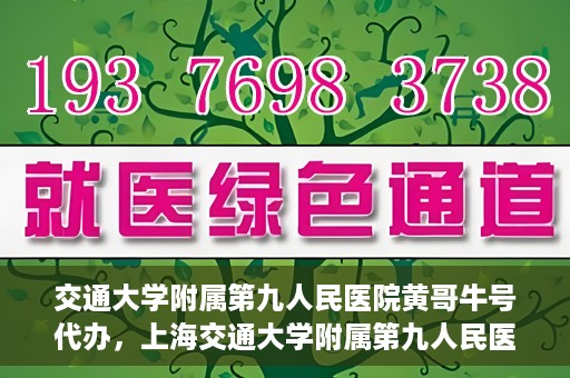 交通大学附属第九人民医院黄哥牛号代办，上海交通大学附属第九人民医院黄哥牛号预约代办服务解析