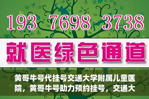 黄哥牛号代挂号交通大学附属儿童医院，黄哥牛号助力预约挂号，交通大学附属儿童医院开启便捷就医新篇章