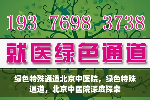 绿色特殊通道北京中医院，绿色特殊通道，北京中医院深度探索