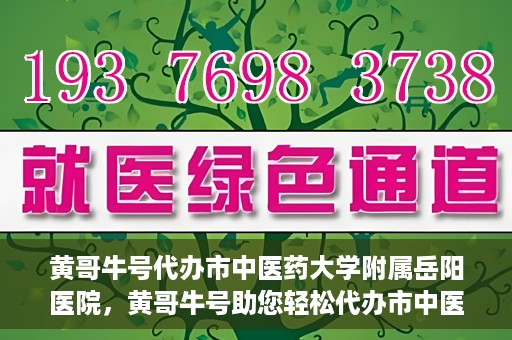 黄哥牛号代办市中医药大学附属岳阳医院，黄哥牛号助您轻松代办市中医药大学附属岳阳医院事务