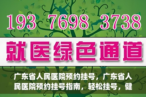 广东省人民医院预约挂号，广东省人民医院预约挂号指南，轻松挂号，健康无忧