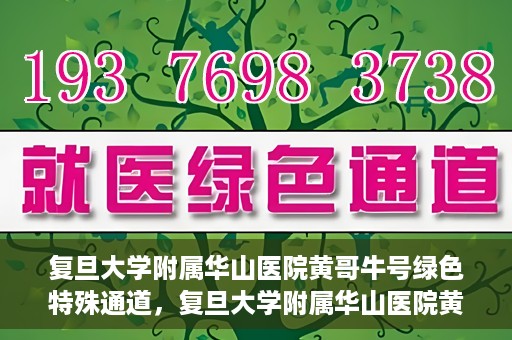 复旦大学附属华山医院黄哥牛号绿色特殊通道，复旦大学附属华山医院黄哥牛号，绿色特殊通道开启健康之门