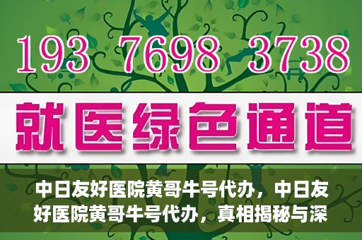 中日友好医院黄哥牛号代办，中日友好医院黄哥牛号代办，真相揭秘与深度解析