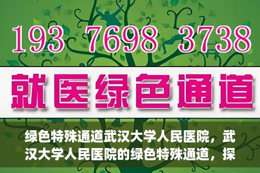 绿色特殊通道武汉大学人民医院，武汉大学人民医院的绿色特殊通道，探索与实践