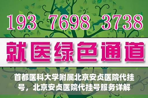 首都医科大学附属北京安贞医院代挂号，北京安贞医院代挂号服务详解