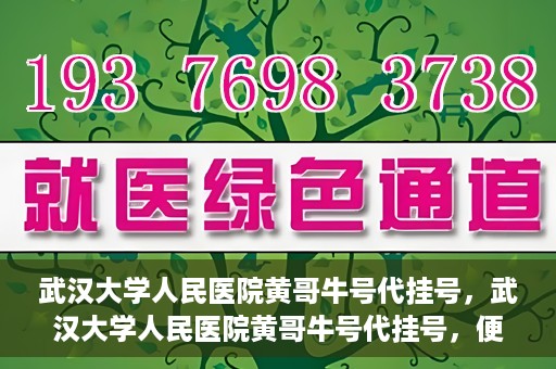 武汉大学人民医院黄哥牛号代挂号，武汉大学人民医院黄哥牛号代挂号，便捷就医背后的故事