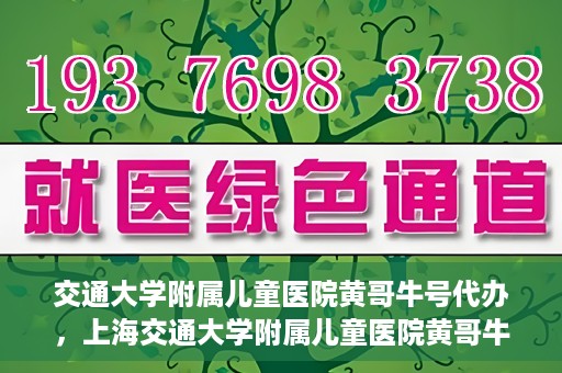 交通大学附属儿童医院黄哥牛号代办，上海交通大学附属儿童医院黄哥牛号代办揭秘，真相与警示