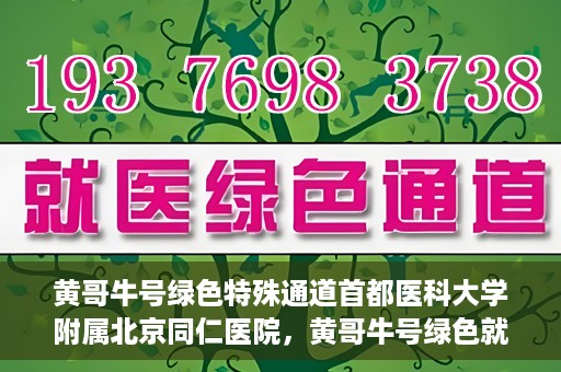 黄哥牛号绿色特殊通道首都医科大学附属北京同仁医院，黄哥牛号绿色就医通道，北京同仁医院的特殊通道探索