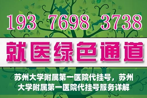 苏州大学附属第一医院代挂号，苏州大学附属第一医院代挂号服务详解