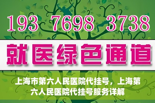 上海市第六人民医院代挂号，上海第六人民医院代挂号服务详解