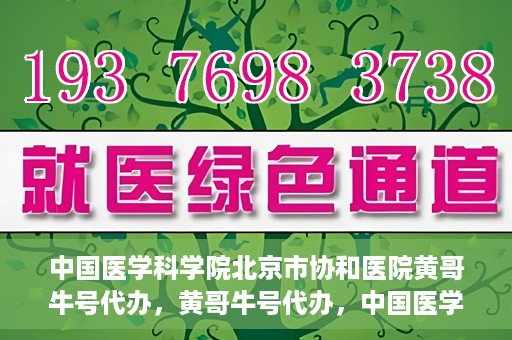 中国医学科学院北京市协和医院黄哥牛号代办，黄哥牛号代办，中国医学科学院北京市协和医院就医新途径探索