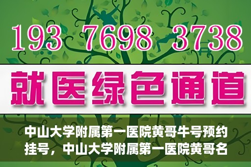 中山大学附属第一医院黄哥牛号预约挂号，中山大学附属第一医院黄哥名医牛号预约挂号攻略