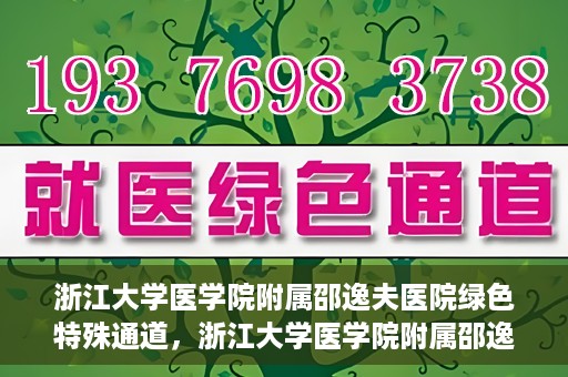 浙江大学医学院附属邵逸夫医院绿色特殊通道，浙江大学医学院附属邵逸夫医院绿色特殊通道，高效医疗服务的创新实践