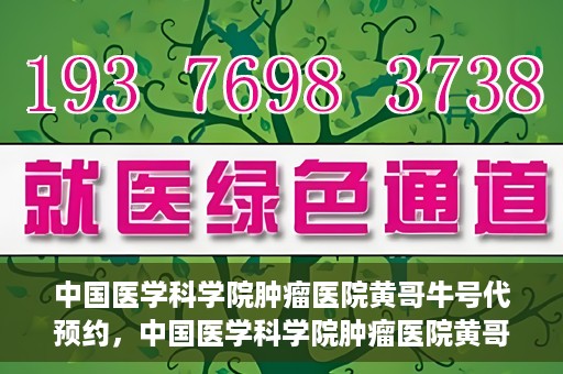 中国医学科学院肿瘤医院黄哥牛号代预约，中国医学科学院肿瘤医院黄哥牛号预约服务启动