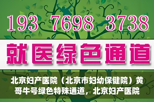 北京妇产医院（北京市妇幼保健院）黄哥牛号绿色特殊通道，北京妇产医院（北京市妇幼保健院）黄哥牛号绿色特殊通道，关爱母婴健康的新路径