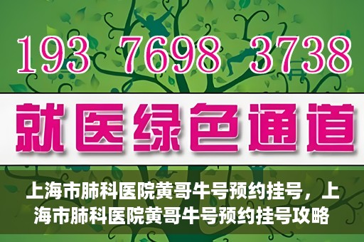 上海市肺科医院黄哥牛号预约挂号，上海市肺科医院黄哥牛号预约挂号攻略，轻松掌握挂号秘籍