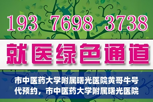 市中医药大学附属曙光医院黄哥牛号代预约，市中医药大学附属曙光医院黄哥牛号预约服务启动