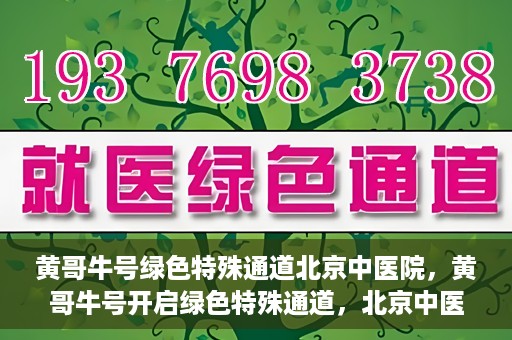黄哥牛号绿色特殊通道北京中医院，黄哥牛号开启绿色特殊通道，北京中医院助力健康中国行
