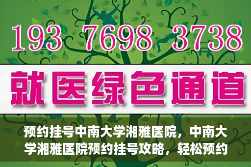 预约挂号中南大学湘雅医院，中南大学湘雅医院预约挂号攻略，轻松预约，便捷就医！