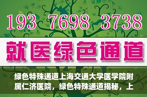 绿色特殊通道上海交通大学医学院附属仁济医院，绿色特殊通道揭秘，上海交通大学医学院附属仁济医院的探索与实践