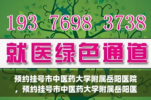 预约挂号市中医药大学附属岳阳医院，预约挂号市中医药大学附属岳阳医院，一站式便捷医疗体验等你来享！