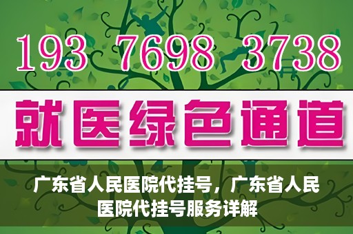 广东省人民医院代挂号，广东省人民医院代挂号服务详解