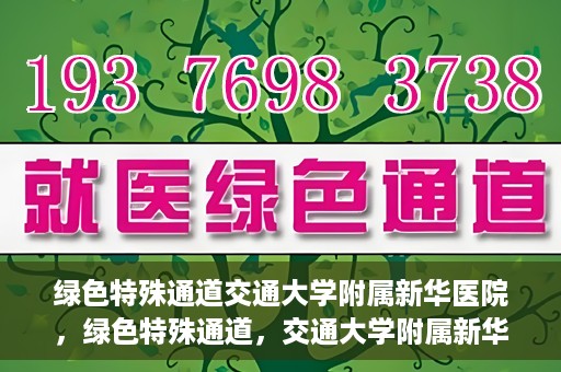 绿色特殊通道交通大学附属新华医院，绿色特殊通道，交通大学附属新华医院的探索与实践