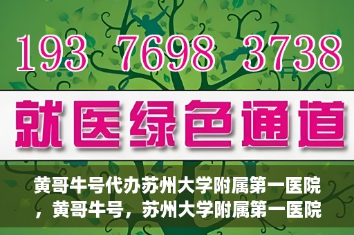 黄哥牛号代办苏州大学附属第一医院，黄哥牛号，苏州大学附属第一医院代办服务详解