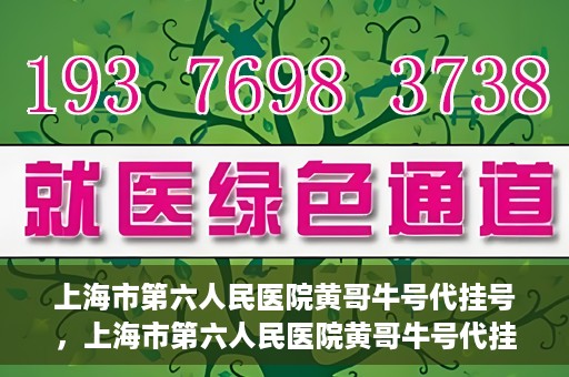 上海市第六人民医院黄哥牛号代挂号，上海市第六人民医院黄哥牛号代挂号攻略揭秘