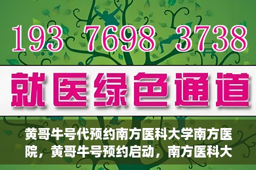 黄哥牛号代预约南方医科大学南方医院，黄哥牛号预约启动，南方医科大学南方医院火热预约中
