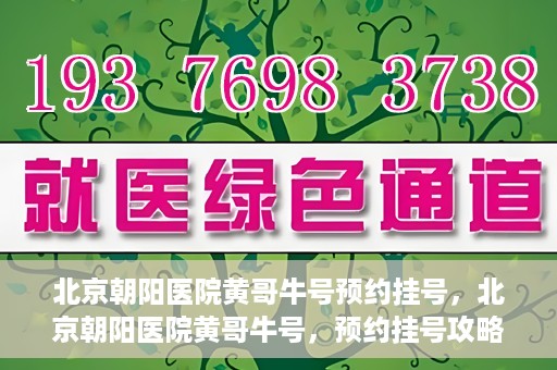 北京朝阳医院黄哥牛号预约挂号，北京朝阳医院黄哥牛号，预约挂号攻略