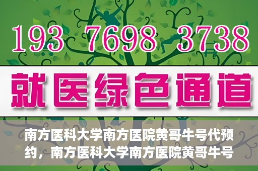 南方医科大学南方医院黄哥牛号代预约，南方医科大学南方医院黄哥牛号预约服务解析