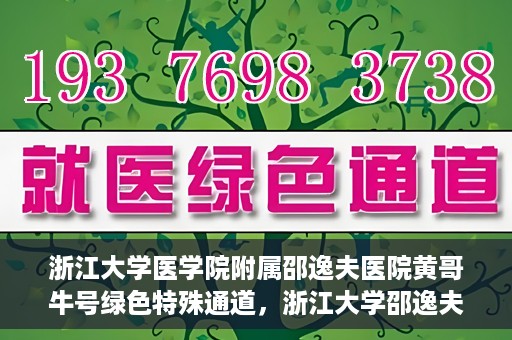 浙江大学医学院附属邵逸夫医院黄哥牛号绿色特殊通道，浙江大学邵逸夫医院绿色特殊通道，黄哥牛号引领医疗新风尚