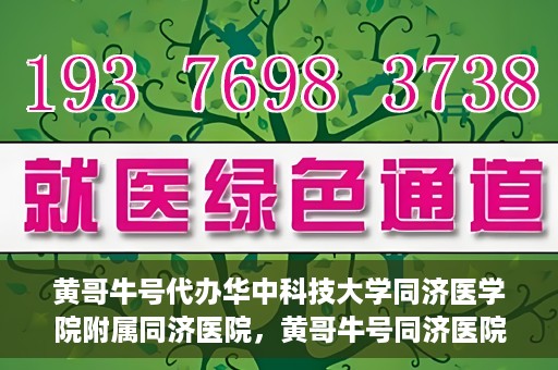 黄哥牛号代办华中科技大学同济医学院附属同济医院，黄哥牛号同济医院代办服务，专业助力就医无忧！